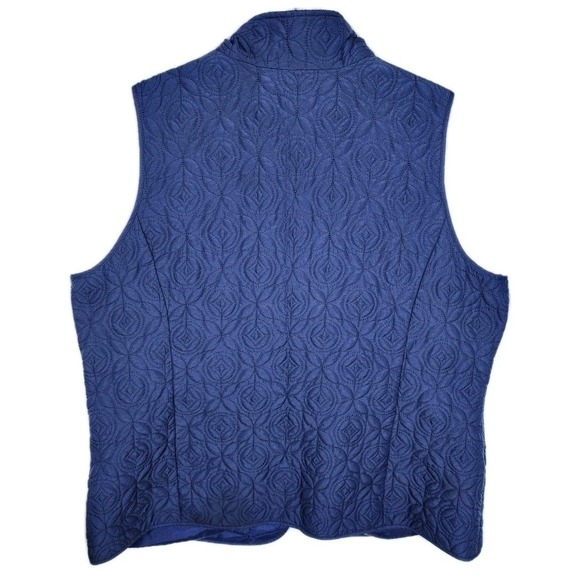 ALLISON DALEY Women Quilted Vest Navy Blue Full Zip Sz XL Layering Piece Fall - Picture 2 of 7